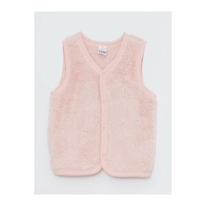 LC Waikiki Basic V-Neck Plush Vest for Baby Girl