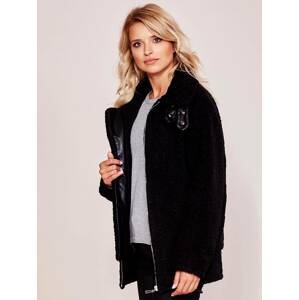 Pilot jacket with sheepskin coat black