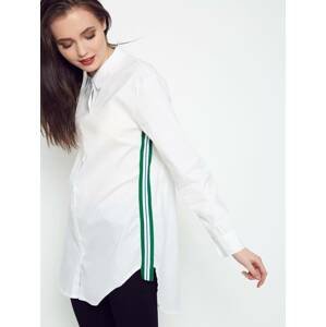 Long shirt decorated with stripes white