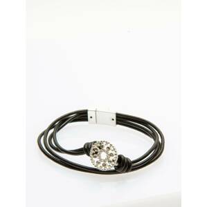 Bracelet with straps and openwork decoration for a magnet black