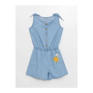 LC Waikiki Lcw Kids Crew Neck Embroidered Girls' Jean Overalls