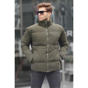 Madmext Khaki Stand Up Men's Down Jacket 6807