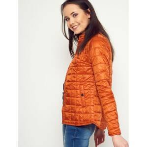 Quilted jacket with stand-up collar orange