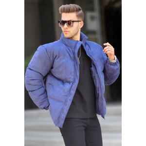 Madmext Men's Navy Nubuck Down Coat 6802