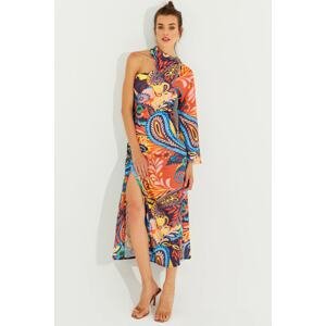 Cool & Sexy Women's Multi One-Shoulder Patterned Maxi Dress