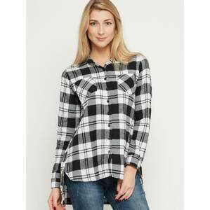 Checkered shirt with extended back black