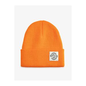 Koton Basic Beanie Landscape with Label Printed Fold Detail