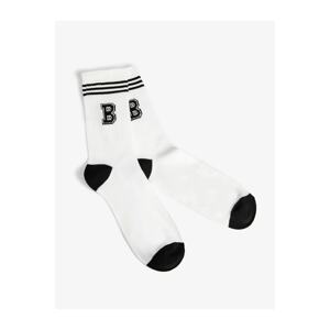 Koton College Socks Socket with Letters Embroidered