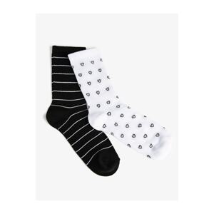 Koton Heart-Hearted Socks Set of 2, Multicolor