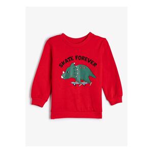 Koton Boys' Printed Red Sweatshirt 4WMB10029TK - Toddler