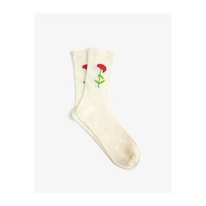 Koton Embroidered Floral Cleat Socks