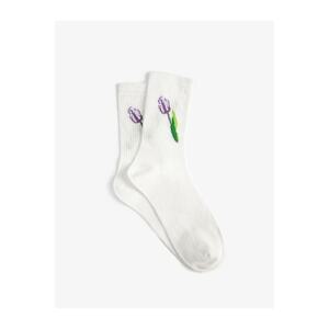 Koton Embroidered Floral Cleat Socks