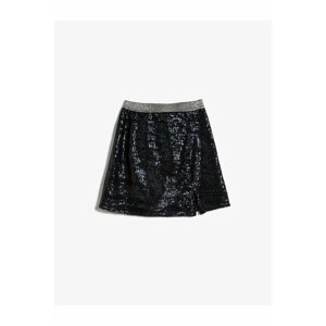 Koton Skirt Sequined Glitter Detail with a slit.