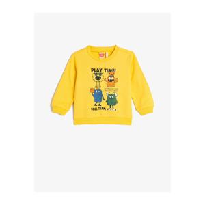 Koton Monster Print Sweatshirt Long Sleeve Rayon Cotton