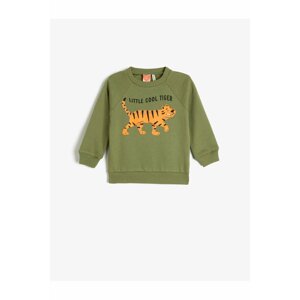 Koton Tiger Print Sweatshirt Long Sleeve Rayon Cotton Cotton