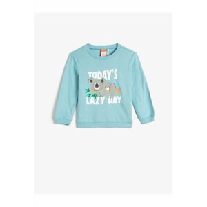 Koton Koala Printed Sweatshirt with Rayons Crew Neck Cotton
