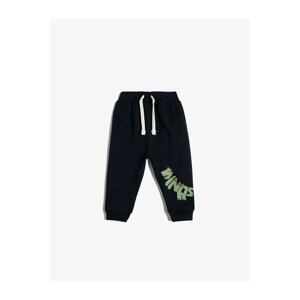 Koton Jogger Sweatpants Dinosaur-Printed Raspberry Pie Tie Waist