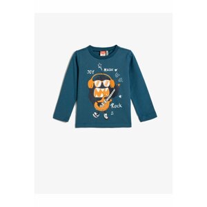 Koton T-Shirt Long Sleeve Monster Print Crewneck Cotton