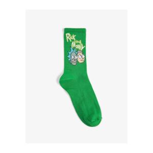 Koton Rick and Morty Crewneck Socks Licensed, Embroidered