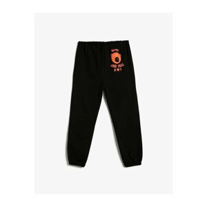 Koton 4WMB40047TK Boys' Cotton Tracksuit Bottom BLACK.