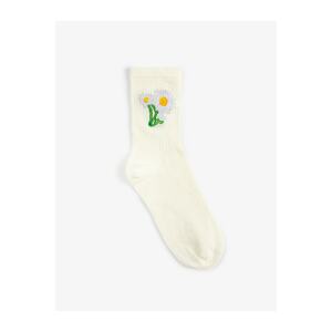 Koton Embroidered Floral Cleat Socks