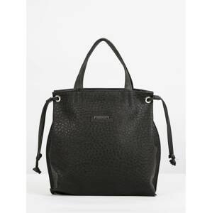 Moana bag with ostrich leather pattern black