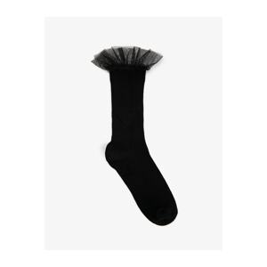 Koton Long Crewneck Socks with Tulle Detailed