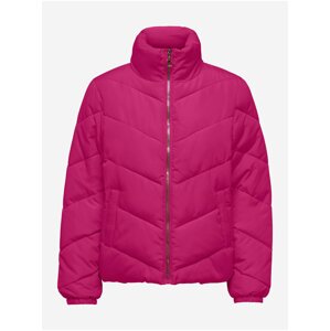 Dark pink ladies quilted jacket JDY Finno - Women