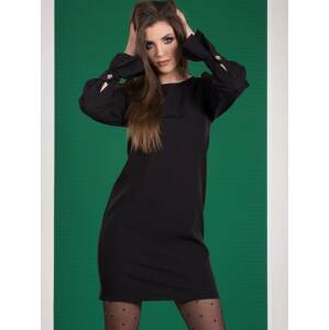 Dress with flared sleeves black