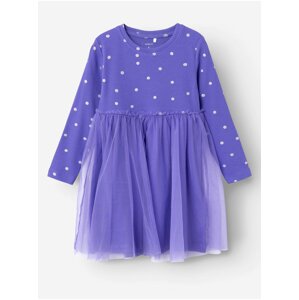 Purple girly polka dot dress name it Ofelia - Girls