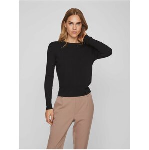 Black Women's Ribbed Sweater VILA Comfy - Women