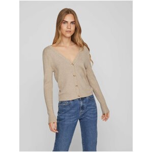 Beige Women's Ribbed Cardigan VILA Comfy - Women