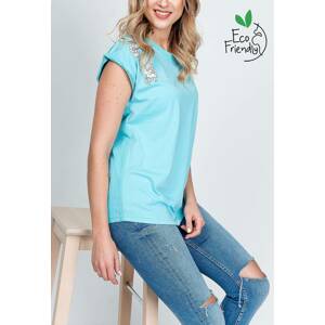 Turquoise blouse You don't know me ajok0244. R71