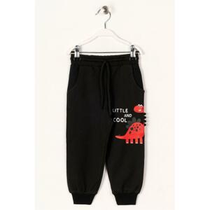 zepkids Boy's Black Color Printed Pocket Sweatpants.