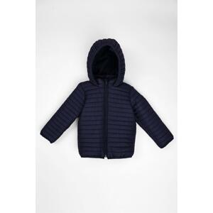 zepkids Boy's Navy Blue Colored Hooded Coat with Fleece Inside