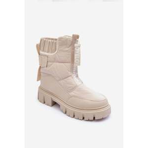 Women's High Insulated Snow Boots Beige Freoc