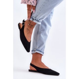 Women's suede ballerinas black Kenra