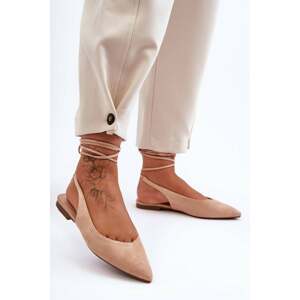 Women's suede ballerinas nude Lilly Ann