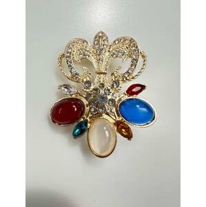 Brooch XZ459-74 Gold + Multi-Colored