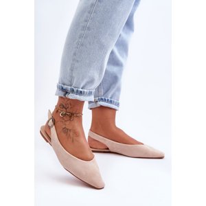 Women's suede ballerinas beige Kenra