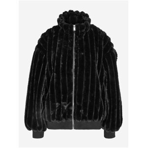 Black Women's Winter Jacket made of artificial fur Noisy May Zena - Ladies