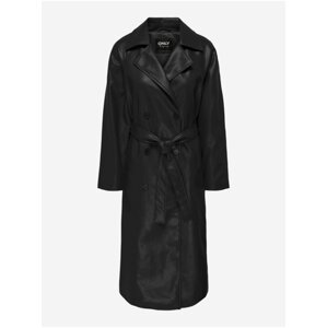 Black women's faux leather coat ONLY Sofia