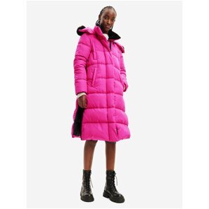 Pink Desigual Surrey Women's Winter Coat - Ladies