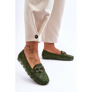 Women's Suede Flat-Sole Moccasins Appia Green