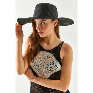 Olalook Women's Black Straw Hat SPK-0000006