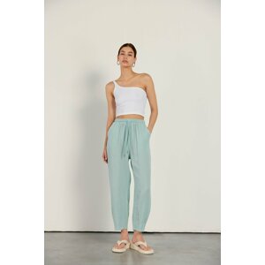 VATKALI Linen-Mixed Jogging Pants Mint Green