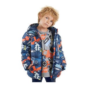 Denokids Cars Boys Water Repellent Hooded Inflatable Coat Navy Blue.