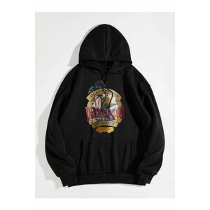 K&H TWENTY-ONE Unisex Black Hooded Sweatshirt Enjoy Freedom Printed.