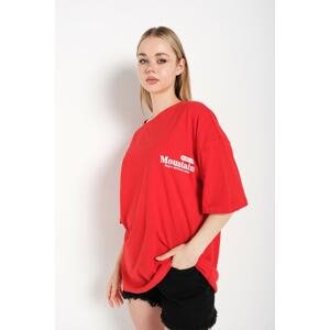 K&H TWENTY-ONE Women's Red Oversized T-shirt with