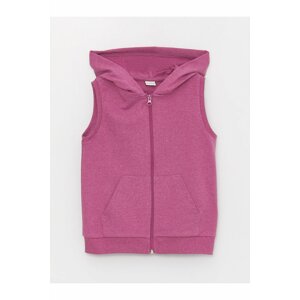 LC Waikiki Basic Girls' Hoodie with Zipper Vest